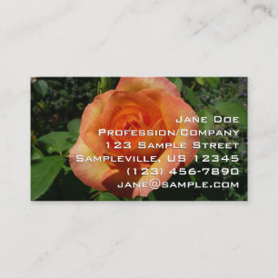 Peach Rose Orange Floral Photography Business Card