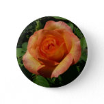 Peach Rose Orange Floral Photography Button