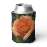 Peach Rose Orange Floral Photography Can Cooler