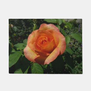 Peach Rose Orange Floral Photography Doormat