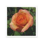 Peach Rose Orange Floral Photography Napkins
