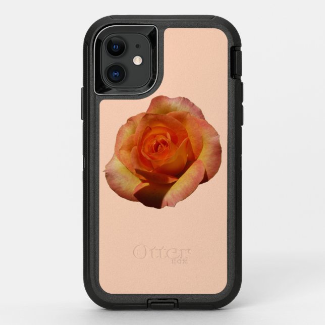 Peach Rose Orange Floral Photography Otterbox iPhone Case (Back)