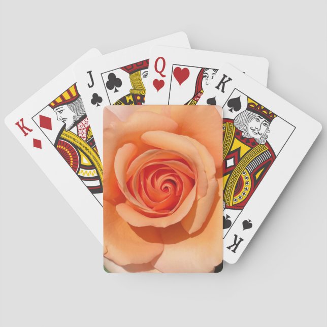 Peach Rose Poker Cards (Back)