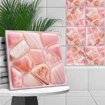 Peach Rose quartz Abstract Cellular Art Ceramic Tile<br><div class="desc">Peach Rose quartz Abstract Cellular Art</div>