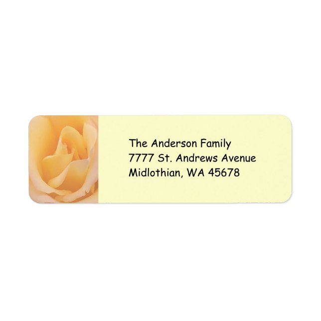 Peach Rose Return Address Label (Front)