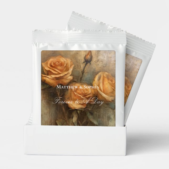Peach Rose Romantic Wedding Floral  Margarita Drink Mix (Pair)