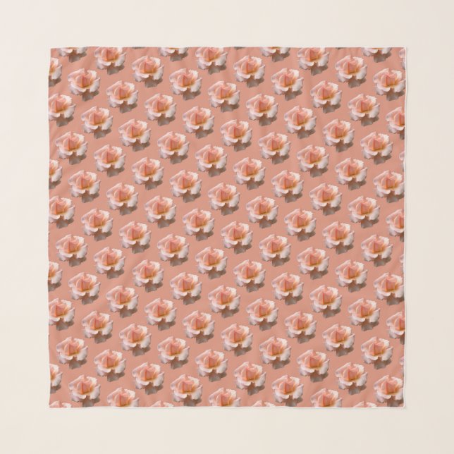 Peach Rose Scarf Personalized Wild Rose Scarves (Front)