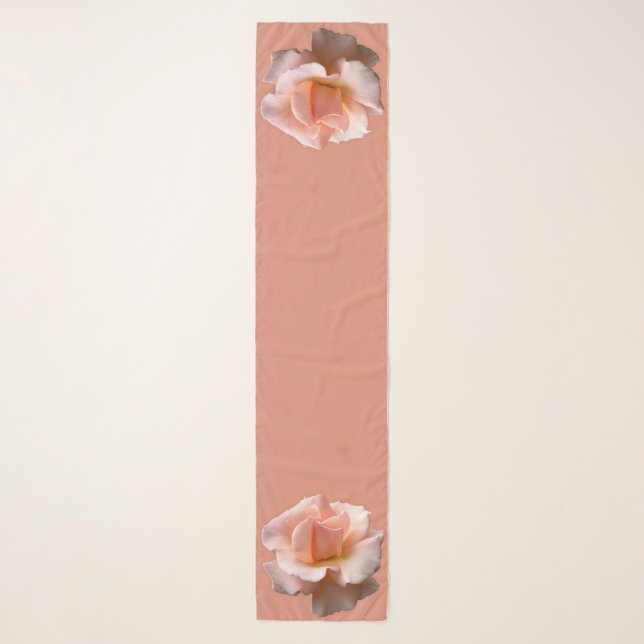 Peach Rose Scarf Personalized Wild Rose Scarves (Front)