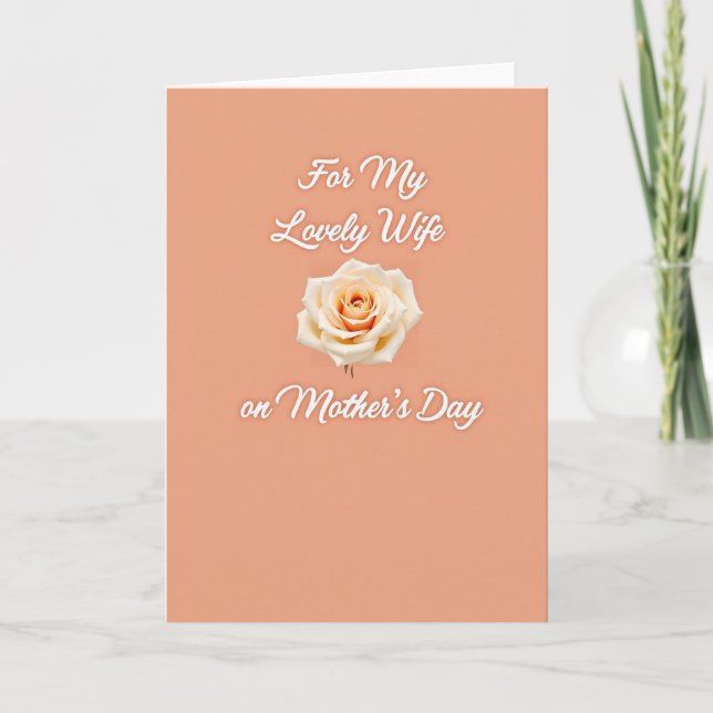 Peach Rose Spouse Mothers Day Card (Front)