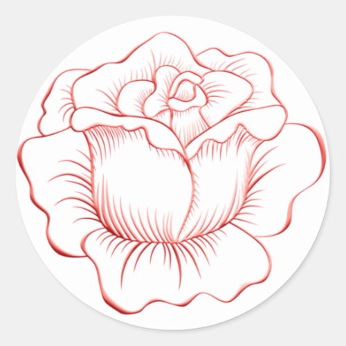 Peach Rose Sticker and Envelope Seal