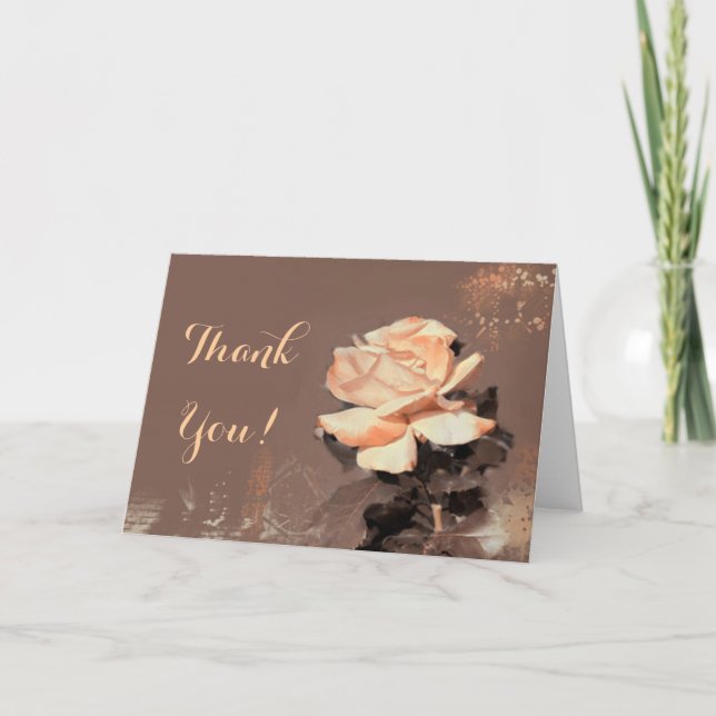 Peach Rose Thank You Card (Front)