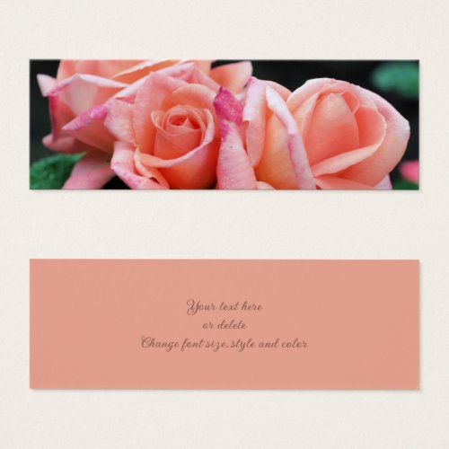 Peach Rose Trio Flower Mini Bookmark