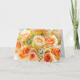 Peach Rose Wedding Note Cards
