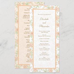 Peach Rose Wedding Programs
