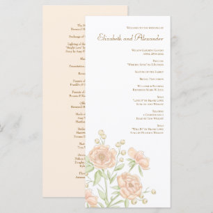 Peach Rose Wedding Programs