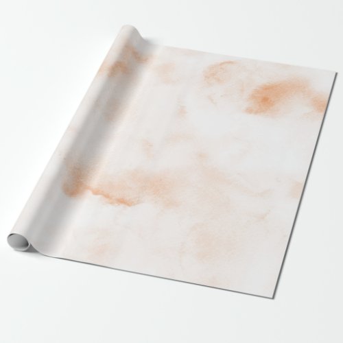 Peach Rose White Watercolor  Wrapping Paper