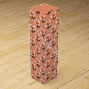 Peach Rose Wine Box Personalized Wild Rose Box