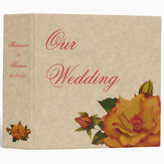 Peach Roses 3 Ring Binder