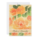 Peach Roses 5x7 Wedding Invitation