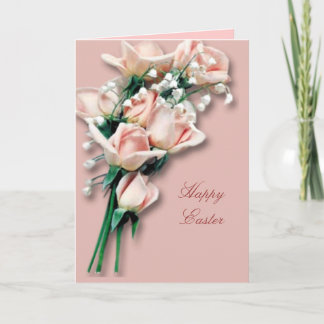 Peach Roses  Easter Card