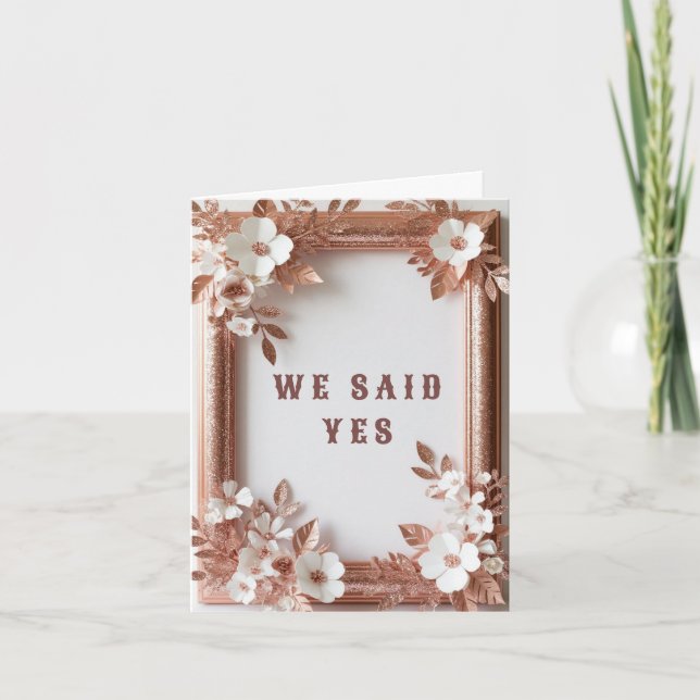 💍 Peach Roses Gold Spring Wedding Decor 🌸 Invitation (Front)