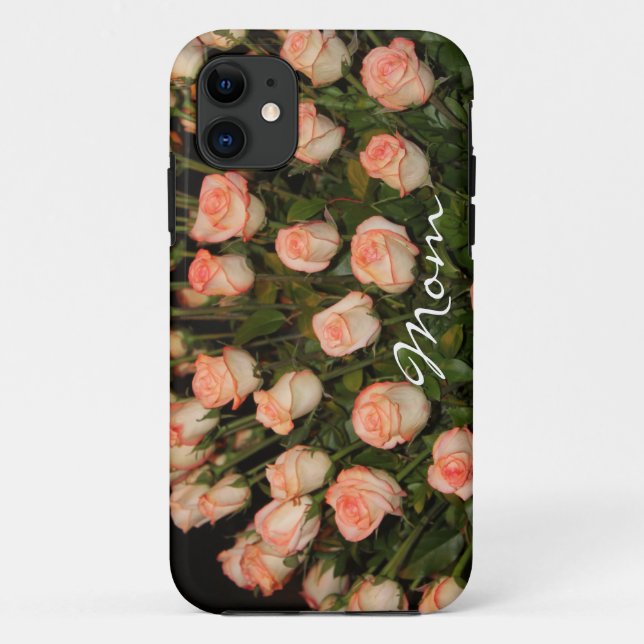 PEACH ROSES IPHONE TOUGH CASEMATE CASE  TEMPLATE (Back)