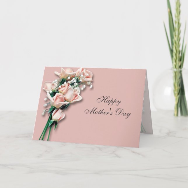 Peach Roses  Mother's Day Card (Front)