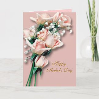Peach Roses Mother's Day Card