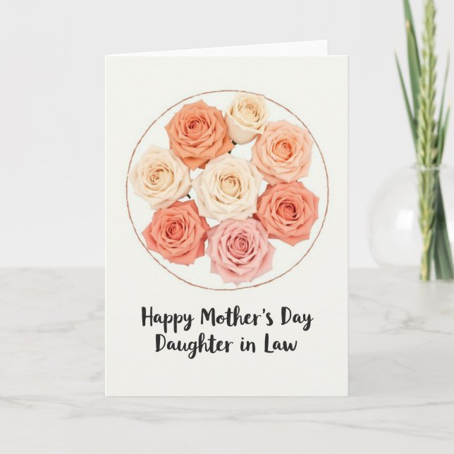 Peach Roses Sweet Mothers Day Card (Front)