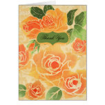 Peach Roses Thank You Note Cards