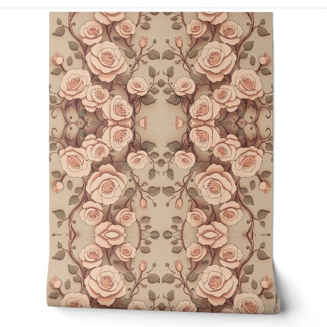 Peach Roses  Wallpaper (Unrolling)