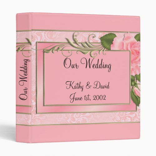 Peach Roses Wedding Binder