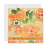 Peach Roses Wedding Invitation