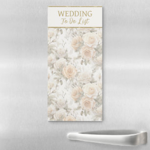 Peach Roses Wedding To Do List Magnetic Notepad