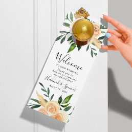Peach Roses | Wedding Welcome &amp; Do Not Disturb Door Hanger