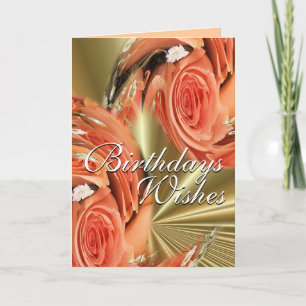 Peach Roses Whirl2-customize any occasion Card