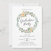 Peach Roses Wreath | Graduation Party Invitation (Front)