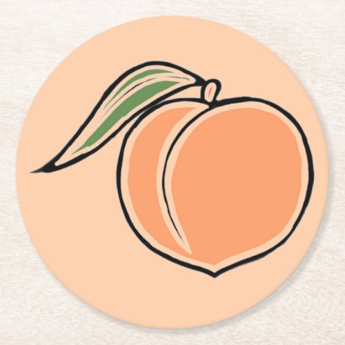Peach Round Paper Coaster