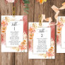 Peach, Rust Seating Plan Cards with Guest Names