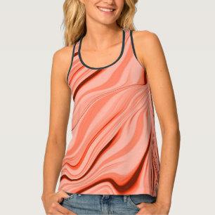 Peach, salmon coral and pink mix curves tank top