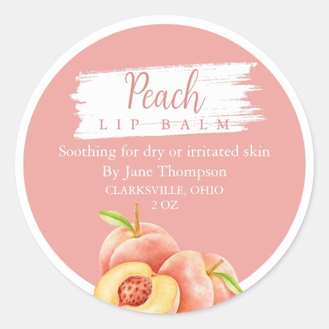 Peach Salve / balm / Soap Label (Front)