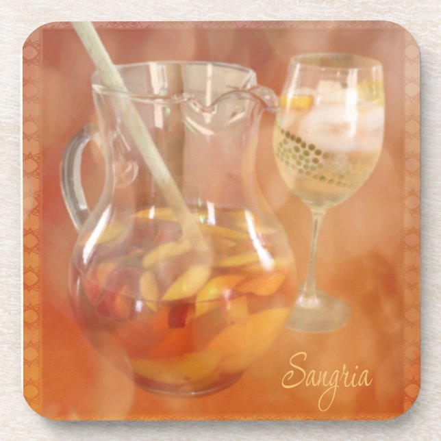 Peach Sangria Beverage Coaster (Front)