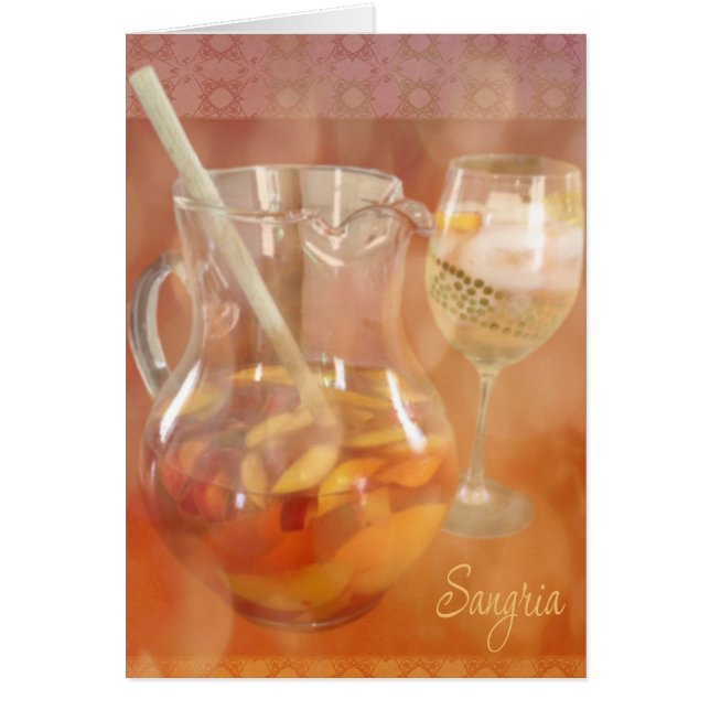 Peach Sangria with Custom Text Cards (Front)