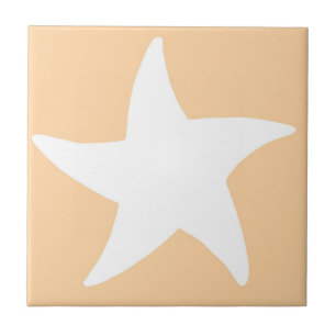 Peach Sea Star Ceramic Tile