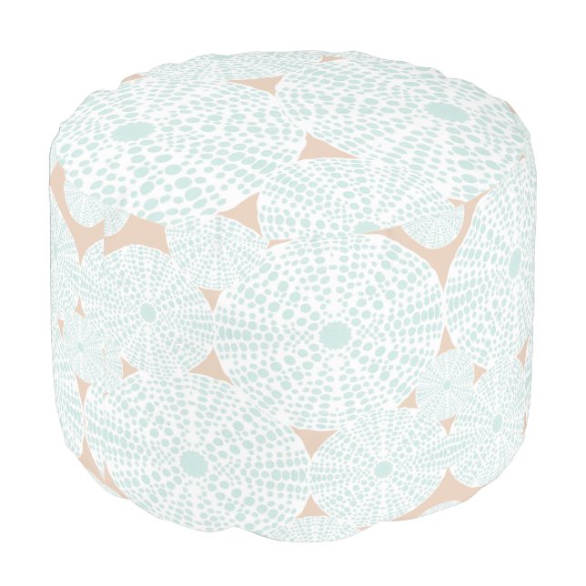 Peach Sea Urchin Pouf (Angled Back)