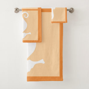 Peach Seahorse Bath Towel Set