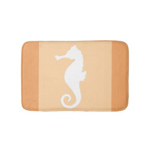 Peach Seahorse Bathroom Mat