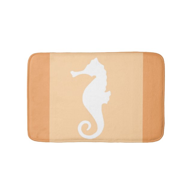 Peach Seahorse Bathroom Mat (Front)