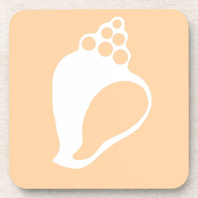 Peach Shell Beverage Coaster (Front)