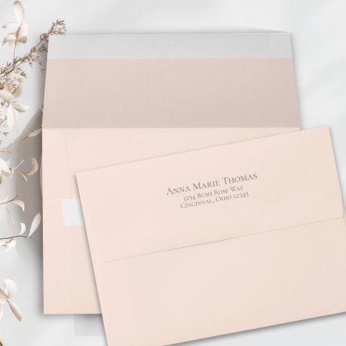 Peach Simple Basic Return Address  Envelope